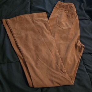 Halara Mid Rise Side Zipper Back Pocket Flare Casual Corduroy